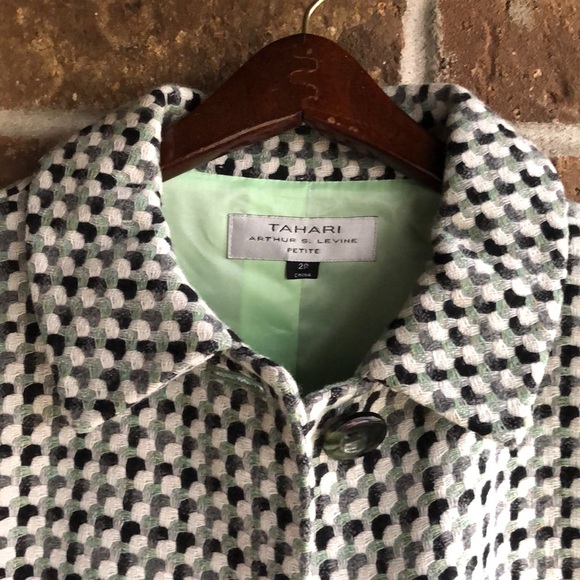 Tahari Arthur S. Levine Checker Wool Coat - Picture 4 of 14